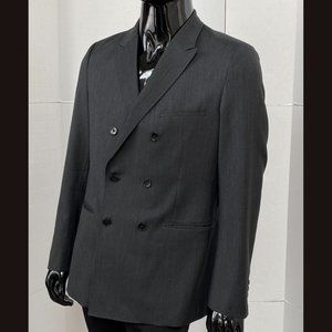 Theory NWOT Dark Grey Gray Double Breasted Peak Lapel Sport Coat Jacket Size 42R